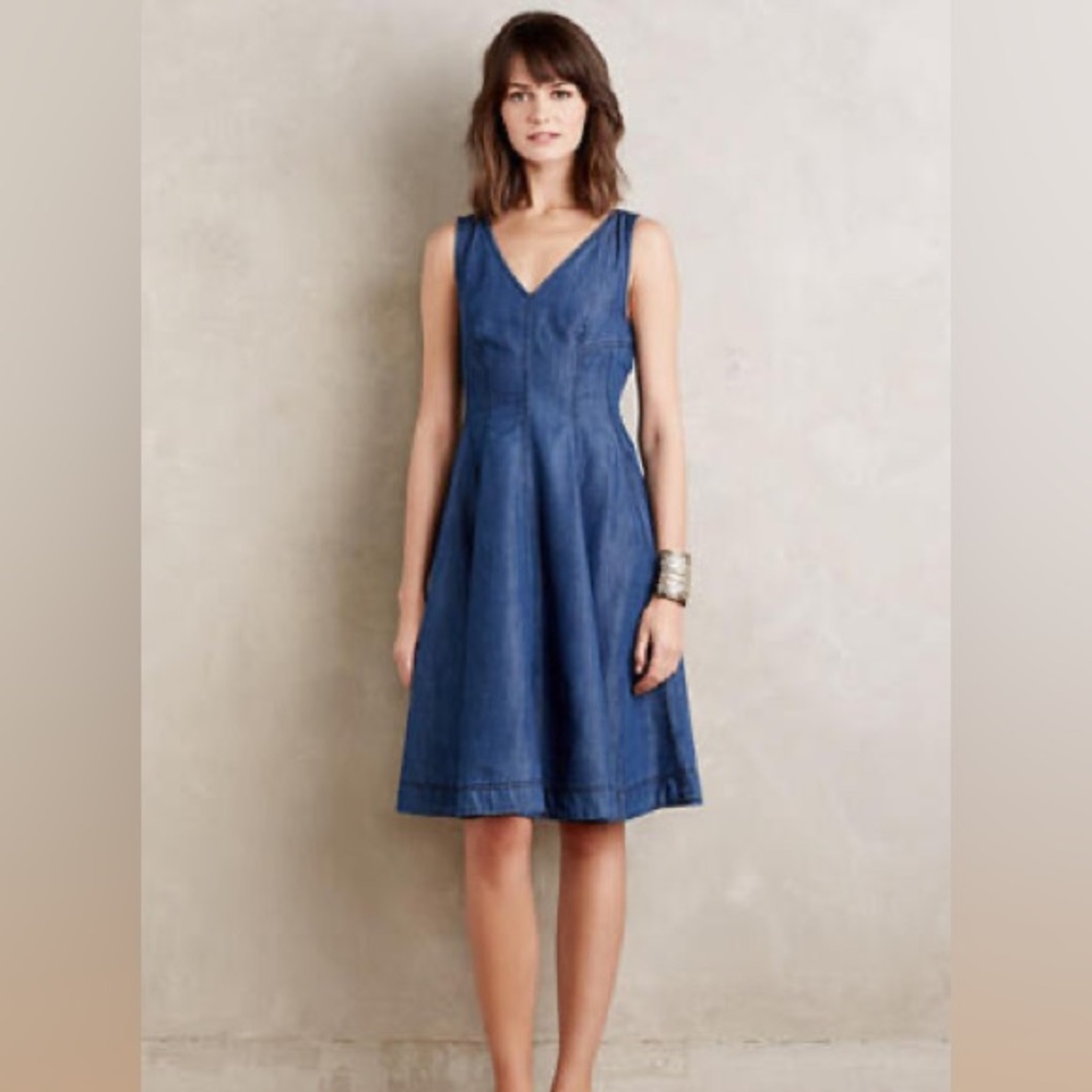 Holding Horses Denim Sleeveless Swing Dress size 6